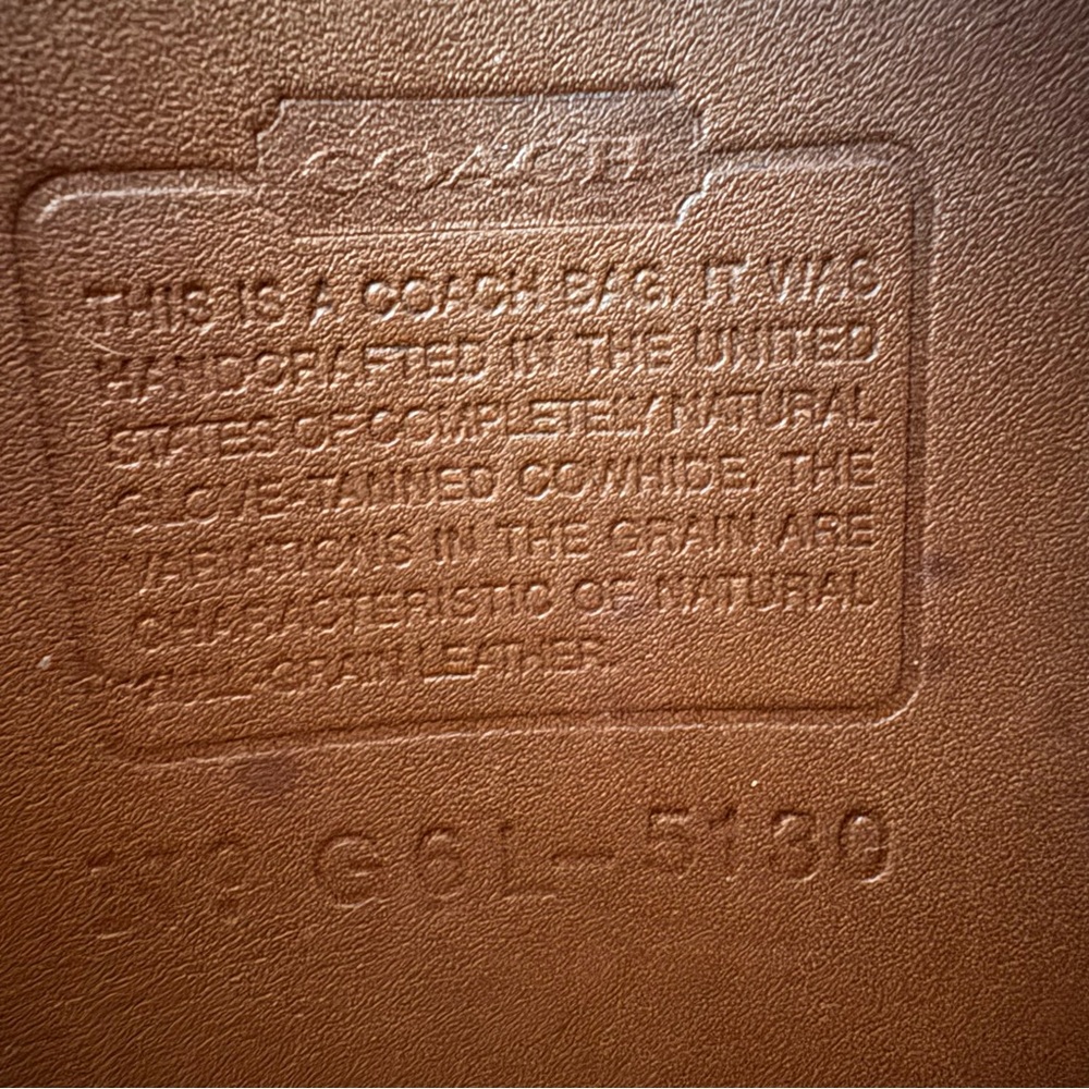 Coach Station Bag in British Tan, circa early 1990s. Style 5130 - Picture 3 of 11
